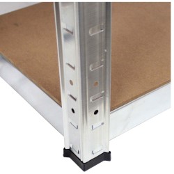 Raskasmetallihylly 180 x 90 x 40 cm, 875 kg, sinkitty metalli, 5 puuhyllyä