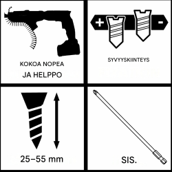 Einhell TE-DY 18 Li -akku-kipsilevyruuvinväännin ja Magazine Attachment, 18 V