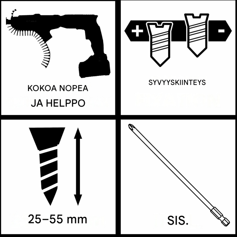 Einhell TE-DY 18 Li -akku-kipsilevyruuvinväännin ja Magazine Attachment, 18 V