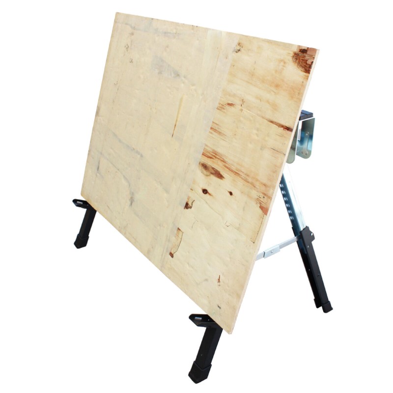 TrutzHolm® teräksinen sahaus- ja työpukki, 650 kg, säädettävä 64,5–83 cm, taitettava