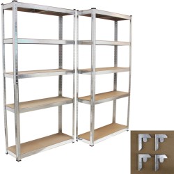 Raskaan kuorman hylly 2 kpl 180 x 90 x 30 cm 875 kg hyllyä kohden