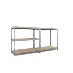 TKT raskaan kuorman hylly 210 x 100 x 30 cm, 6 puuhyllyä, 150 kg per hylly