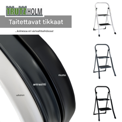 TRUTZHOLM-taitotikas 2 askelmaa, valkoinen, teräs, 150 kg, TÜV/GS