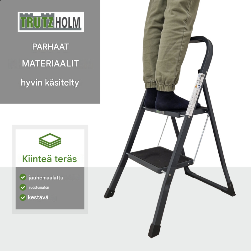 TRUTZHOLM 2-portainen taittotikas, antrasiitti, 150 kg, 47 x 53 x 80 cm