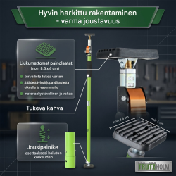 TRUTZHOLM teleskooppituki 160–290 cm, säädettävä, enimmäistukikuorma 60 kg