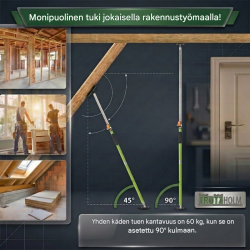 TRUTZHOLM teleskooppituki 160–290 cm, säädettävä, enimmäistukikuorma 60 kg