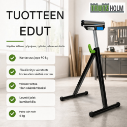 TRUTZHOLM Rollenbock, kokoontaitettava ja korkeussäädettävä 67–109 cm, kantavuus 90 kg