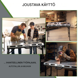 TRUTZHOLM kokoontaittuva hitsauspöytä, 450 kg, korkeussäädettävä, 106 x 53 cm