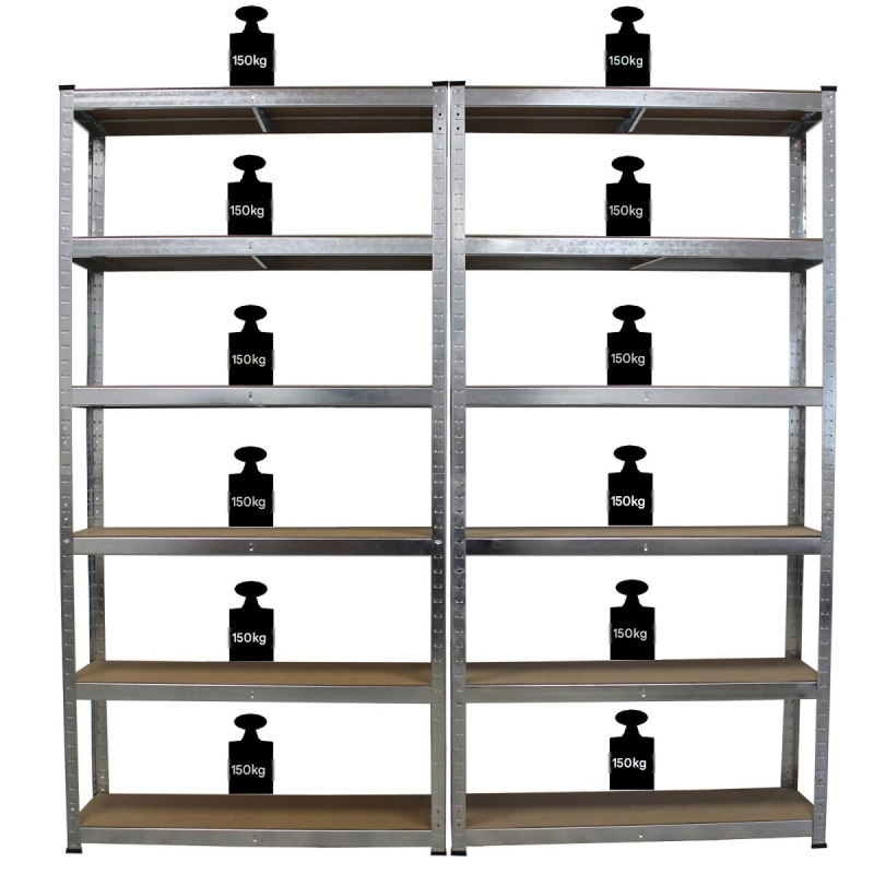 TRUTZHOLM-raskashylly 4 kpl, 200 x 100 x 30 cm, sinkitty, 6 MDF-tasoa, 900 kg/hylly