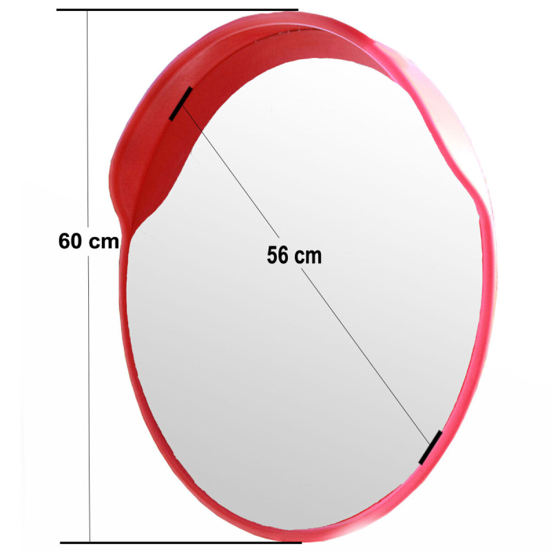 TRUTZHOLM liikennepeili 60 cm, kupera polykarbonaatti, 130-160° näkökenttä, putkikiinnike