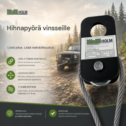 TRUTZHOLM ohjausrulla 1–8 mm vaijereille, vinssi- ja vetokäyttöön