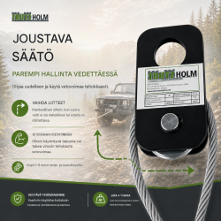 TRUTZHOLM ohjausrulla 1–8 mm vaijereille, vinssi- ja vetokäyttöön