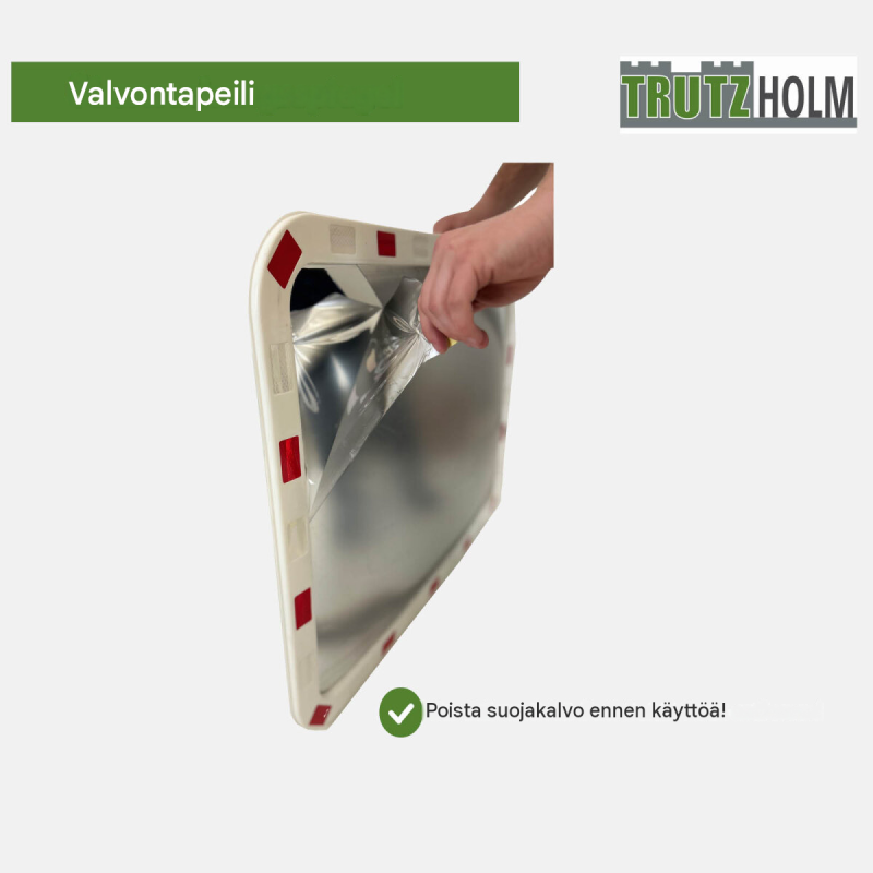 Liikennepeili 60x80 cm, punavalkoinen, 130-160°, polykarbonaatti