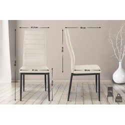 Moderni 6 ruokailutuolin setti keinonahalla tai sametilla