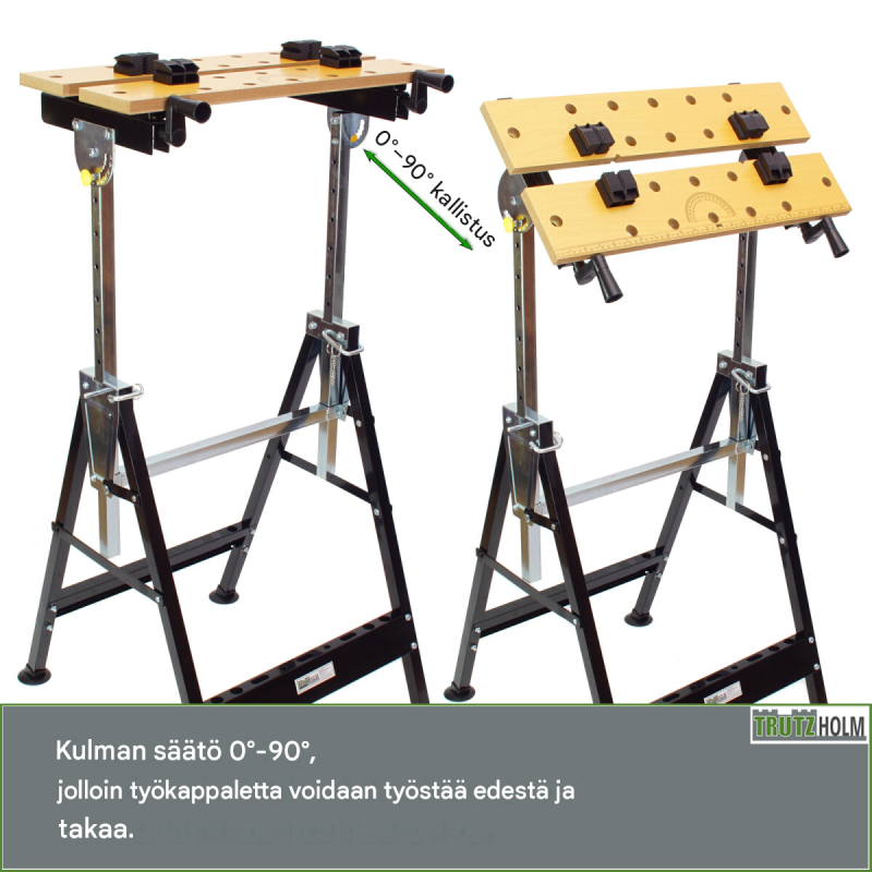 Kokoontaitettava työpöytä, 100 kg, 7-portainen korkeudensäätö, 850–1140 mm