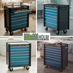 TRUTZHOLM Trutzi -työkaluvaunu, 6 laatikkoa, lukittava, sininen, 78 x 64 x 35 cm