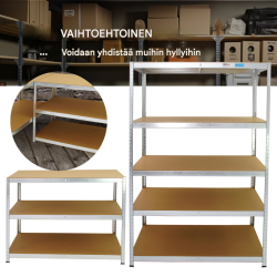 TrutzHolm ® raskaan kuorman varastohylly, 180 x 115 x 60 cm, 875 kg, 5 hyllytasoa