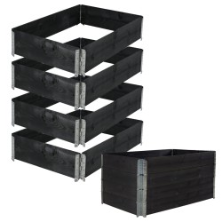TRUTZHOLM kasvatuslaatikko 4 kpl puu musta 120 x 80 x 80 cm pinottava 73113