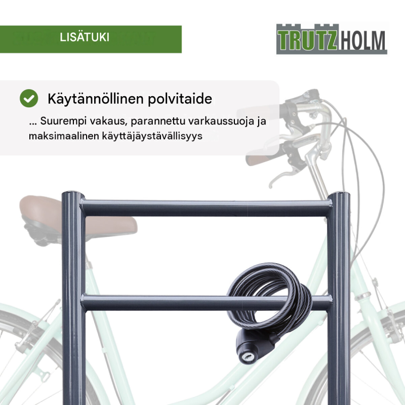 TRUTZHOLM polkupyöräteline Typ H, 2 paikkaa, 1150 x 750 mm, teräs, Anthrazit RAL 7016