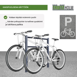 TRUTZHOLM polkupyöräteline Typ H, 2 paikkaa, 1150 x 750 mm, teräs, Anthrazit RAL 7016