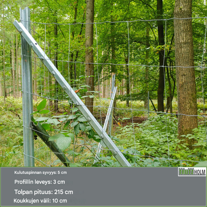 TRUTZHOLM Z-profiiliset aitapylväät 20 kpl, sinkitty teräs, 215 cm, aidat 150–170 cm