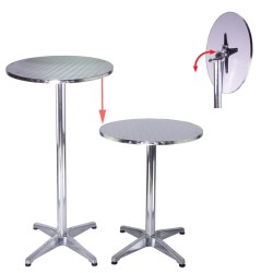2 in 1 bistro ja seisomapöytä säädettävä 70 115 cm 60 cm alumiini