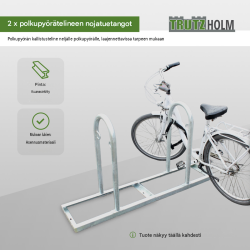 Polkupyöräteline 2 kpl, kuumasinkitty teräs, 900 x 840 x 400 mm, 4 paikkaa, numero 34845