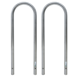 Polkupyörien nojaustelineet 2 kpl ruostumaton teräs 1150 x 410 mm 48 mm