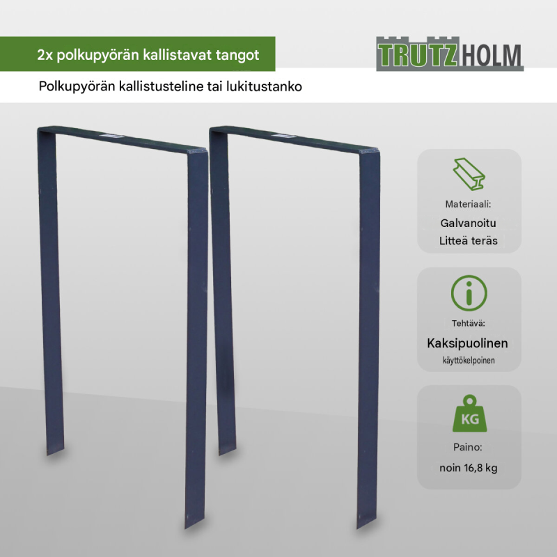 Polkupyöräteline 2 kpl, Parker Typ U, 115 x 76 cm, antrasiitti, teräs, betonointi