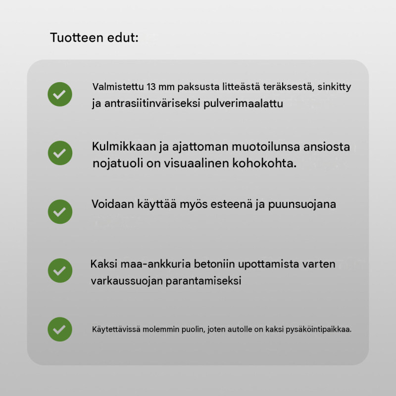 Polkupyöräteline 2 kpl, Parker Typ U, 115 x 76 cm, antrasiitti, teräs, betonointi