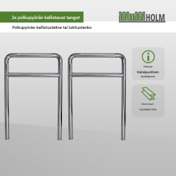 2 x TRUTZHOLM-polkupyöräteline, ruostumaton teräs, 1180 x 780 mm, betonoitava