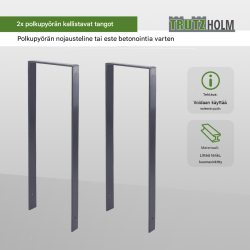 2 x polkupyörän nojausteline, 119 x 39 cm, 13 mm teräs, anthrasitinharmaa, betonoitava