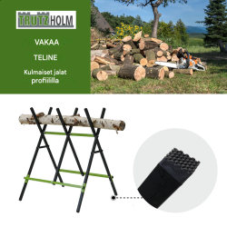 TRUTZHOLM puunsahausteline 2 kpl, kokoontaitettava, teräs, 100 kg, musta/vihreä