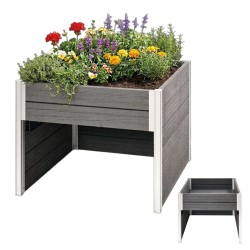 2in1 istutuslaatikko robottiruohonleikkurin suojalla anthrazit 79x73x56 cm muovi ja alumiiniovi