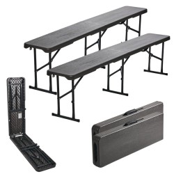 TRUTZHOLM olutpenkki 2 kpl taitettava harmaa puukuosi 180 cm