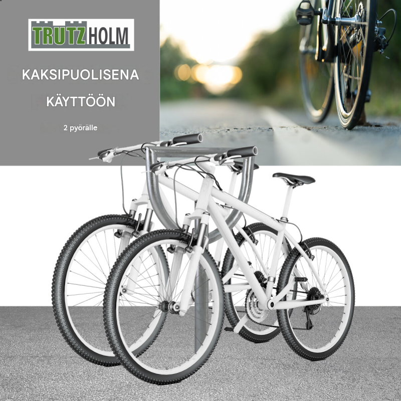TRUTZHOLM-pyöräteline 2 kpl, 115 x 56 cm, kuumagalvanoitu teräs, 2 pyöräpaikkaa, betonoitava