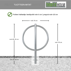 TRUTZHOLM pyöräteline 2 kpl, 115 x 76 cm, teräs, kuumasinkitty, 2 polkupyörälle