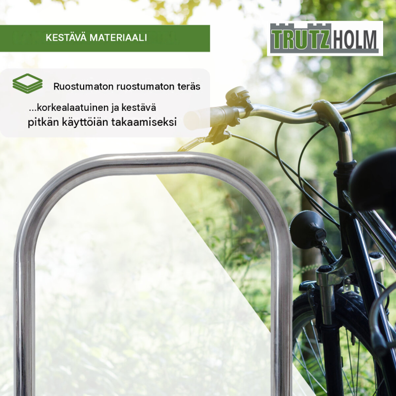 TRUTZHOLM pyöräteline 2 kpl, U-mallinen, 1160 x 740 mm, ruostumaton teräs, betonoitava