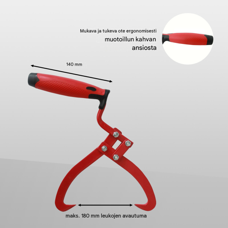 TrutzHolm käsipuutavarapihdit 2 kpl, punainen, leuka-aukko enintään 180 mm