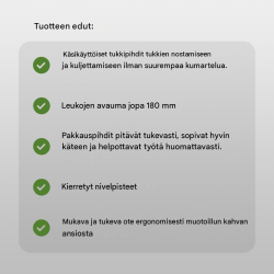 TrutzHolm käsipuutavarapihdit 2 kpl, punainen, leuka-aukko enintään 180 mm