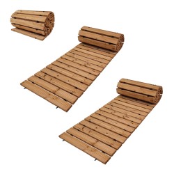 TRUTZHOLM rullattava puupolku 2 kpl 250 x 43 x 2 cm kuusipuuta liukumista vähentävä pinta