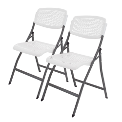 TRUTZHOLM taittotuolit 2 kpl valkoinen ergonominen 150 kg puutarhaan ja retkeilyyn