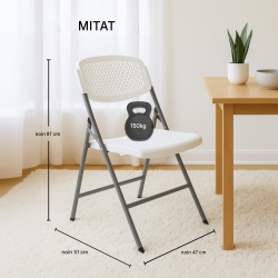 TRUTZHOLM-taittotuolit 2 kpl, valkoinen, ergonominen, 150 kg, puutarhaan ja retkeilyyn