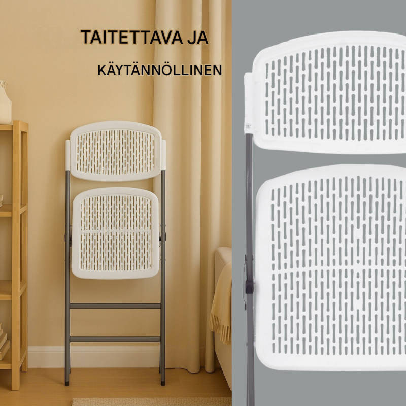 TRUTZHOLM-taittotuolit 2 kpl, valkoinen, ergonominen, 150 kg, puutarhaan ja retkeilyyn