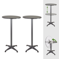 TRUTZHOLM 2 in 1 bistro ja seisomapöytä 2 kpl alumiini 70 115 cm 60 cm antrasiitti