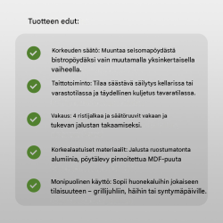 TRUTZHOLM 2-in-1-bistro- ja seisomapöytä 2 kpl, alumiini, 70/115 cm, Ø 60 cm, antrasiitti