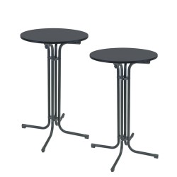 TRUTZHOLM baaripöytä 2 kpl kokoontaitettava Anthrazit 70 cm 110 cm teräs ja MDF