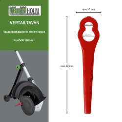 TRUTZHOLM 40 kpl nailonvaihtoteriä ruohotrimmeriin, 90 x 20 mm, punainen