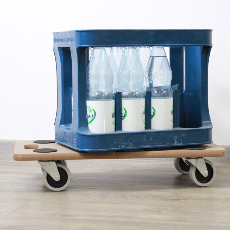 Kuljetusalustat 4 kpl, MDF, 200 kg, 580 x 285 x 110 mm, kääntöpyörät