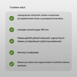 TrutzHolm käsikoura 4 kpl, punainen, 180 mm, puun ja kivien siirtämiseen